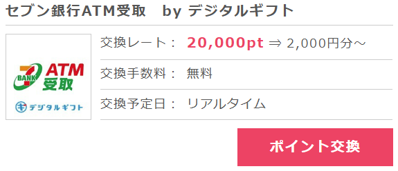 ポイントインカム現金交換
