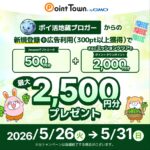 ポイントタウンに登録して2000ポイントとAmazonギフトを受け取る